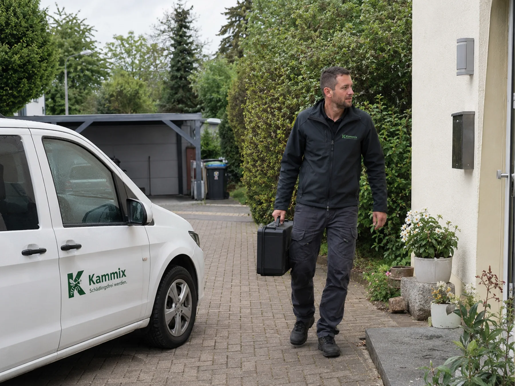 Kammix im Einsatz an einem modernen Wohnobjekt